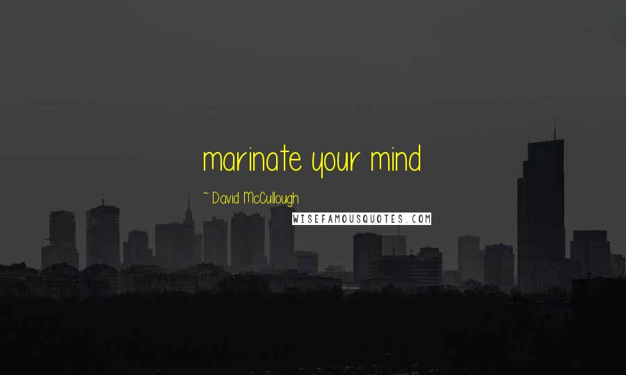 David McCullough Quotes: marinate your mind