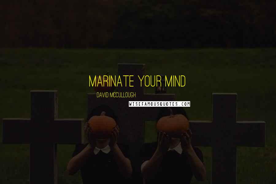 David McCullough Quotes: marinate your mind