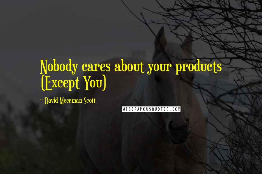 David Meerman Scott Quotes: Nobody cares about your products (Except You)