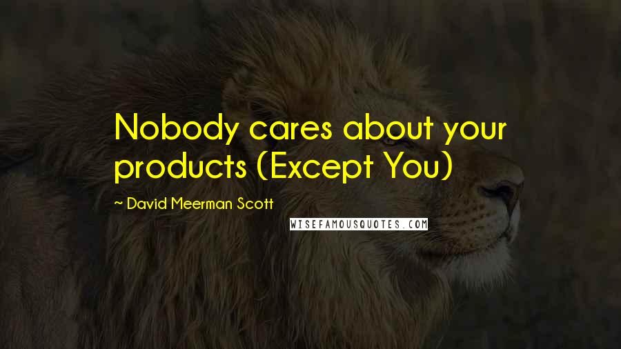David Meerman Scott Quotes: Nobody cares about your products (Except You)