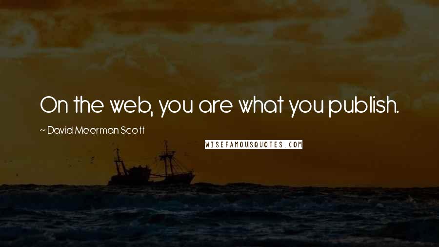 David Meerman Scott Quotes: On the web, you are what you publish.