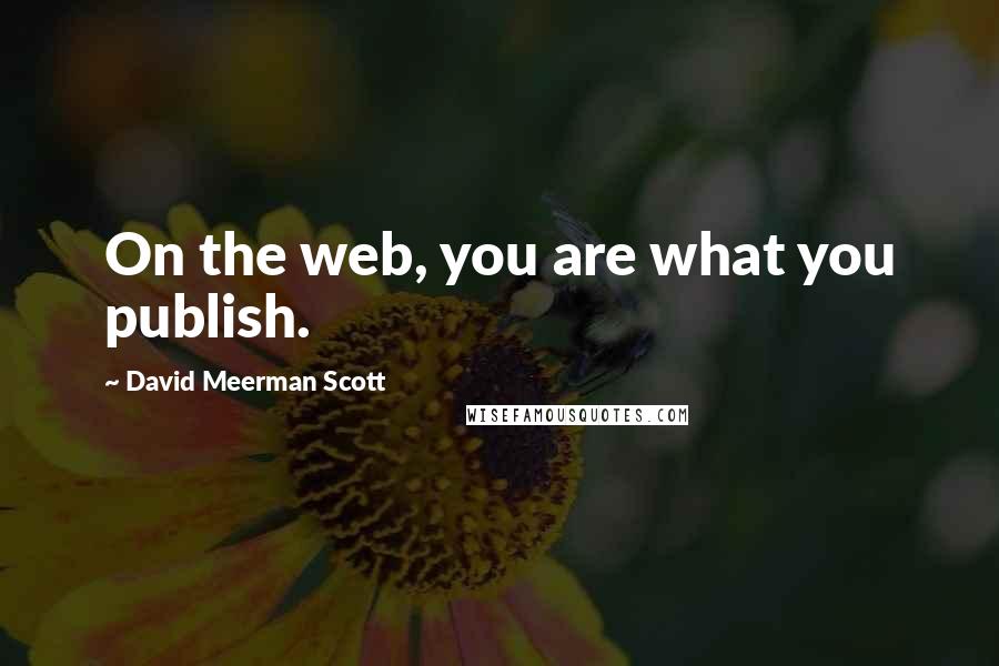 David Meerman Scott Quotes: On the web, you are what you publish.