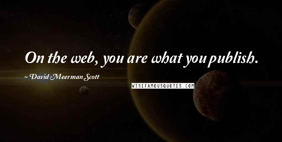 David Meerman Scott Quotes: On the web, you are what you publish.