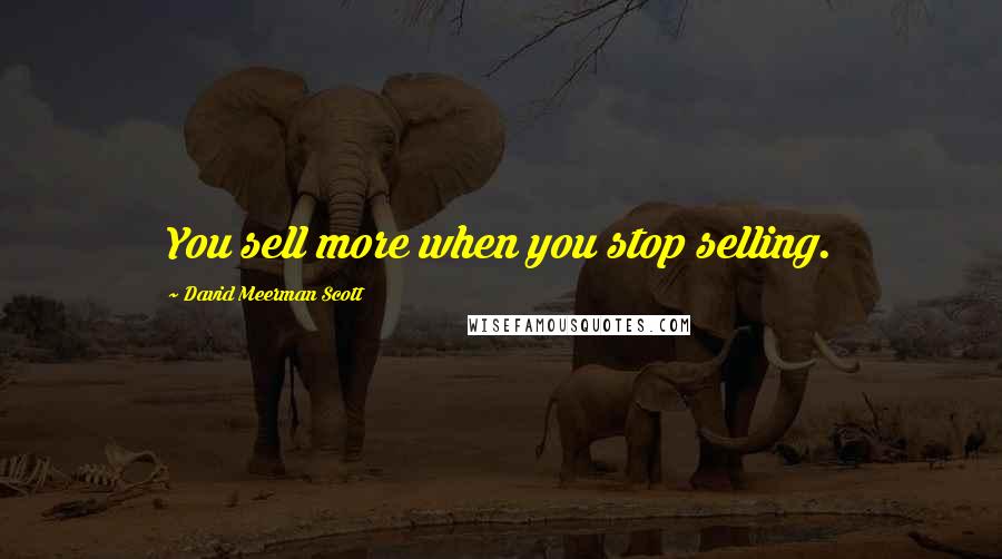David Meerman Scott Quotes: You sell more when you stop selling.