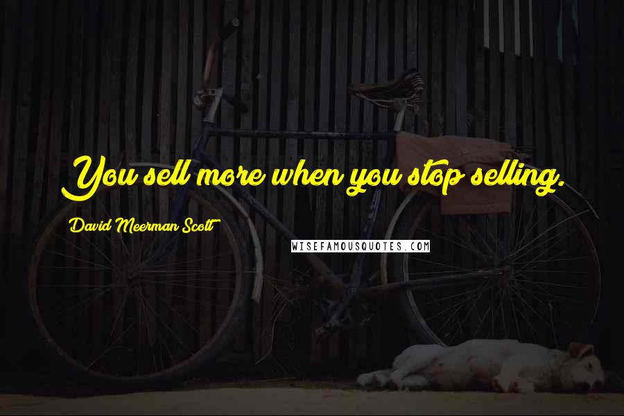 David Meerman Scott Quotes: You sell more when you stop selling.