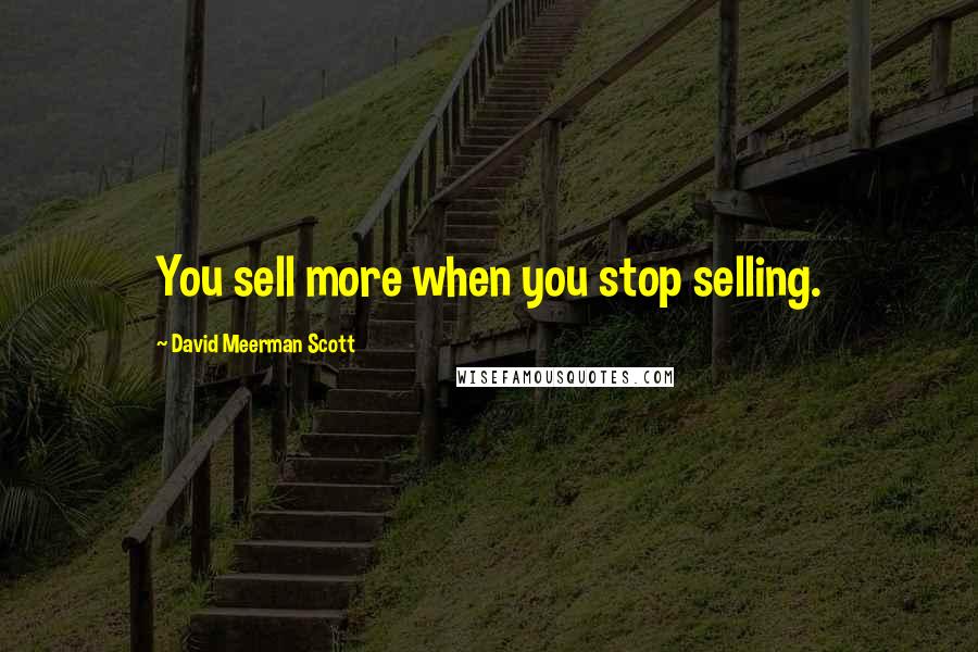 David Meerman Scott Quotes: You sell more when you stop selling.