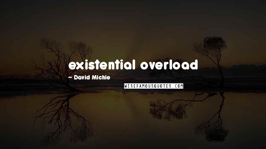 David Michie Quotes: existential overload