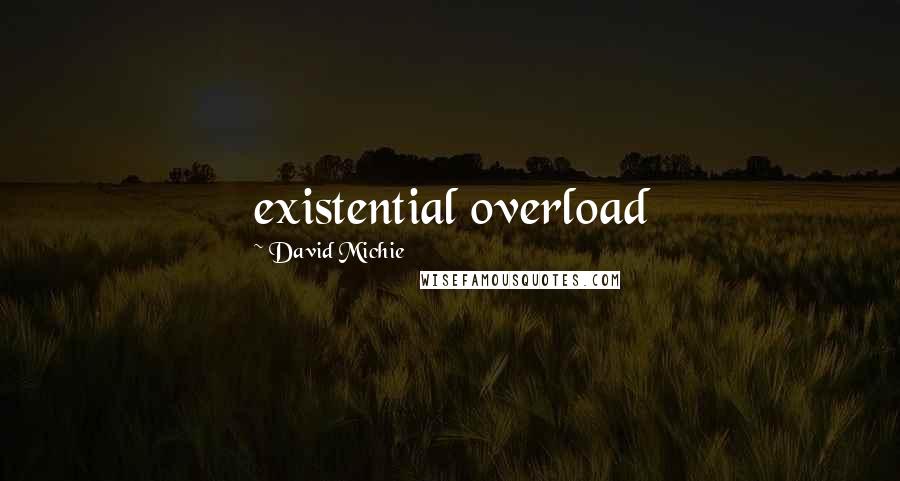 David Michie Quotes: existential overload