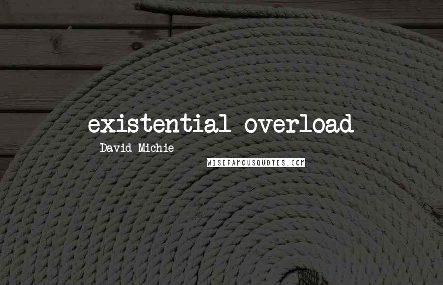 David Michie Quotes: existential overload