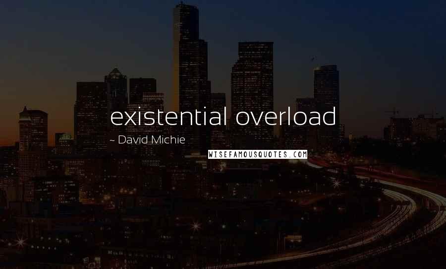 David Michie Quotes: existential overload