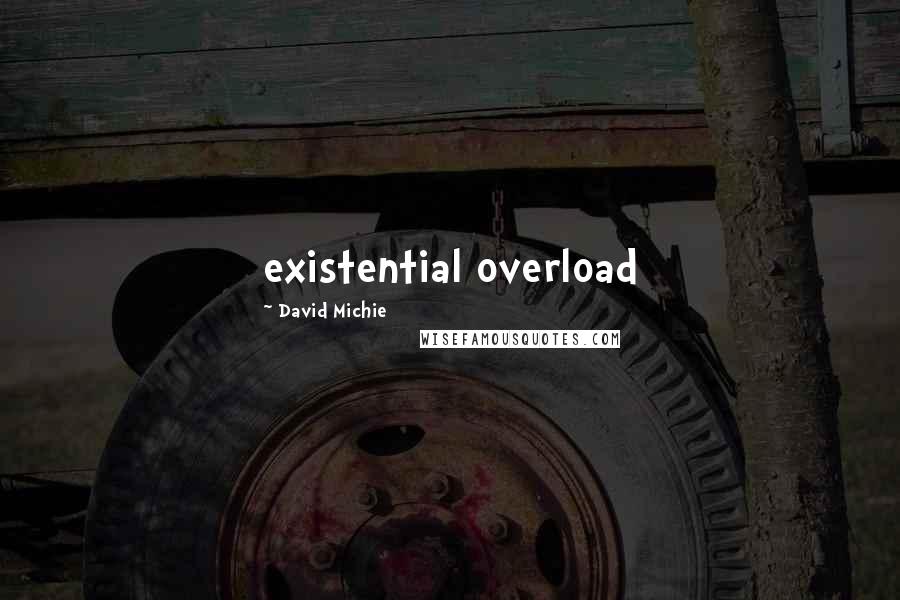 David Michie Quotes: existential overload
