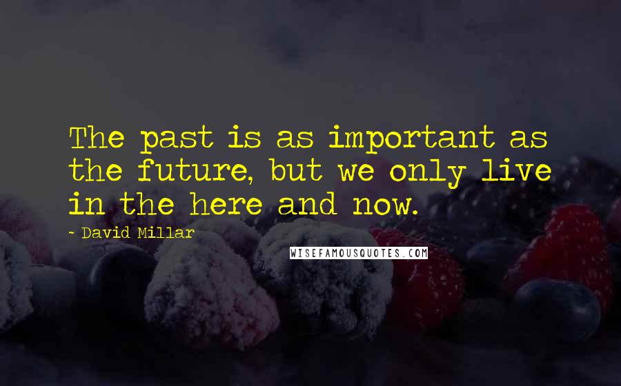 David Millar Quotes: The past is as important as the future, but we only live in the here and now.