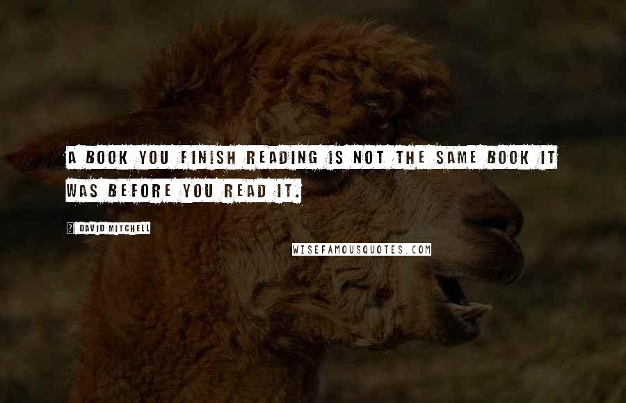 David Mitchell Quotes: A book you finish reading is not the same book it was before you read it.