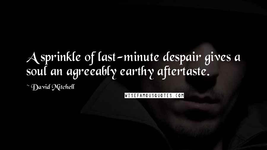 David Mitchell Quotes: A sprinkle of last-minute despair gives a soul an agreeably earthy aftertaste.