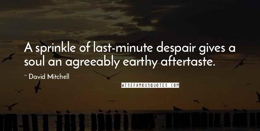 David Mitchell Quotes: A sprinkle of last-minute despair gives a soul an agreeably earthy aftertaste.