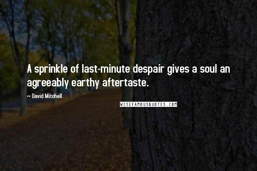 David Mitchell Quotes: A sprinkle of last-minute despair gives a soul an agreeably earthy aftertaste.