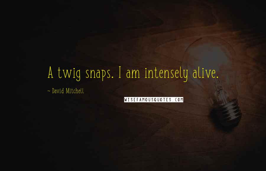 David Mitchell Quotes: A twig snaps. I am intensely alive.