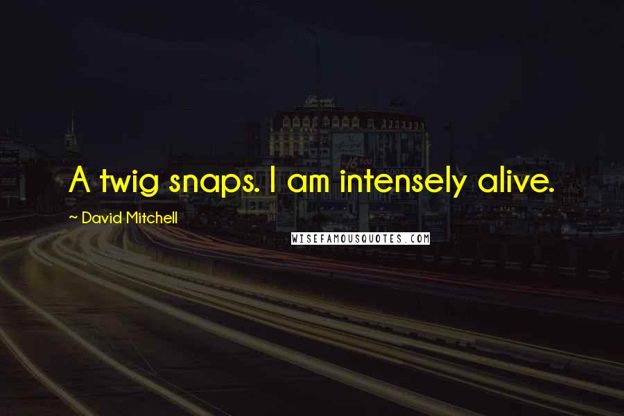 David Mitchell Quotes: A twig snaps. I am intensely alive.