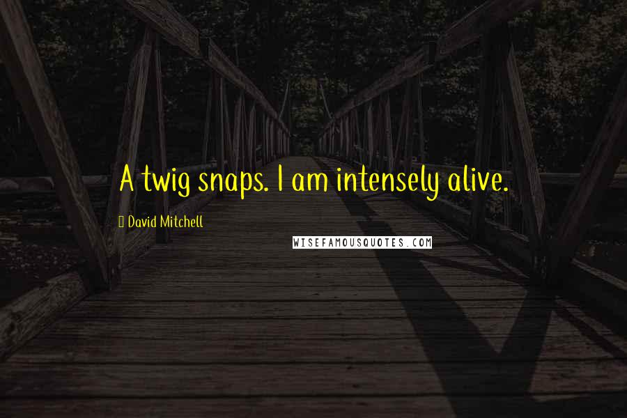 David Mitchell Quotes: A twig snaps. I am intensely alive.