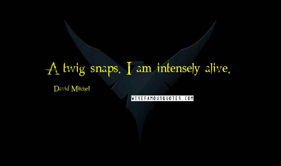 David Mitchell Quotes: A twig snaps. I am intensely alive.
