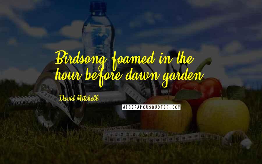 David Mitchell Quotes: Birdsong foamed in the hour-before-dawn garden.