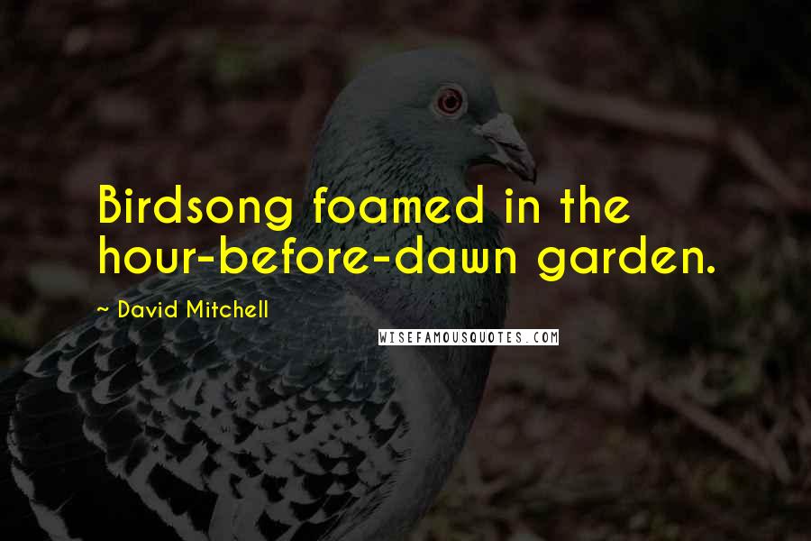 David Mitchell Quotes: Birdsong foamed in the hour-before-dawn garden.
