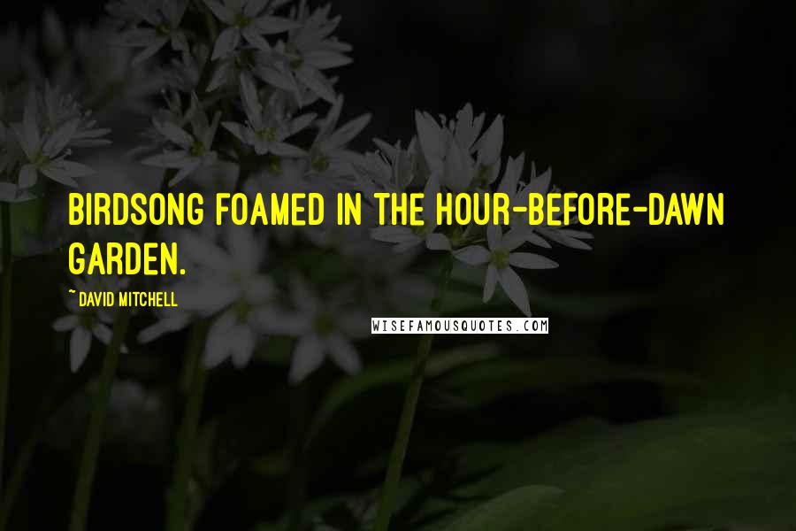 David Mitchell Quotes: Birdsong foamed in the hour-before-dawn garden.