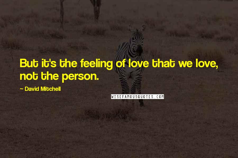 David Mitchell Quotes: But it's the feeling of love that we love, not the person.