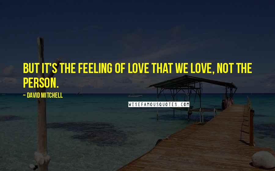 David Mitchell Quotes: But it's the feeling of love that we love, not the person.