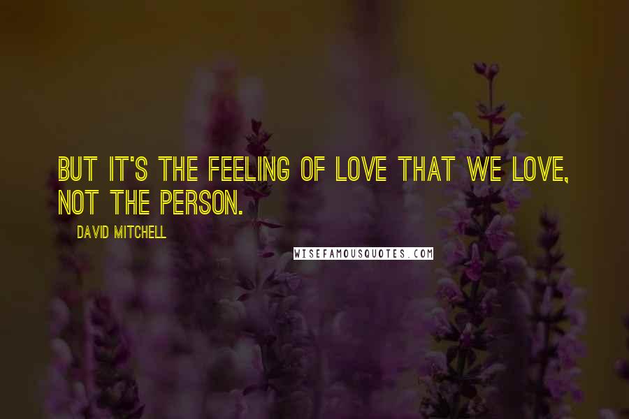 David Mitchell Quotes: But it's the feeling of love that we love, not the person.