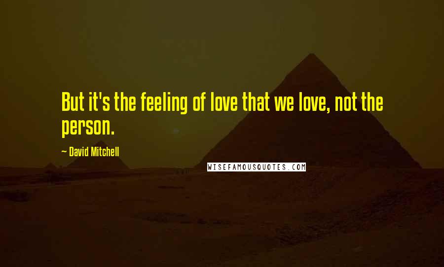 David Mitchell Quotes: But it's the feeling of love that we love, not the person.