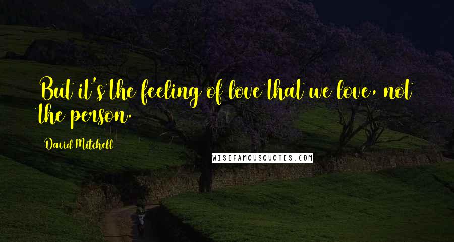 David Mitchell Quotes: But it's the feeling of love that we love, not the person.