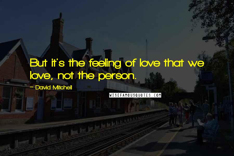 David Mitchell Quotes: But it's the feeling of love that we love, not the person.