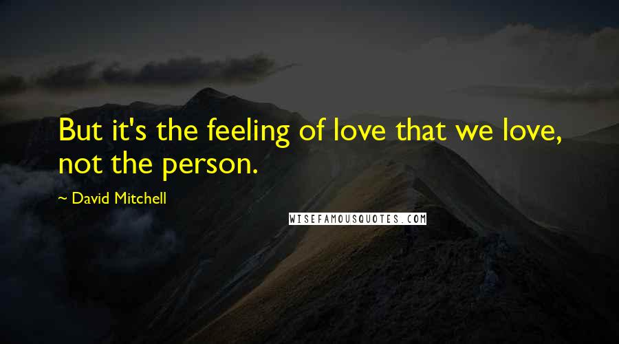 David Mitchell Quotes: But it's the feeling of love that we love, not the person.