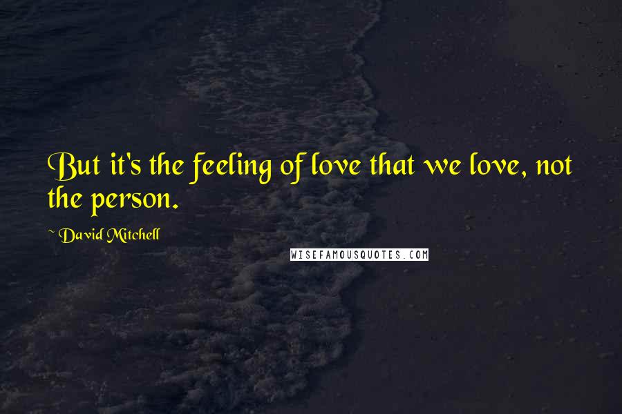 David Mitchell Quotes: But it's the feeling of love that we love, not the person.