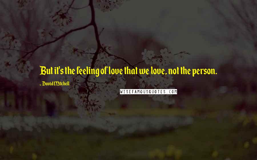 David Mitchell Quotes: But it's the feeling of love that we love, not the person.