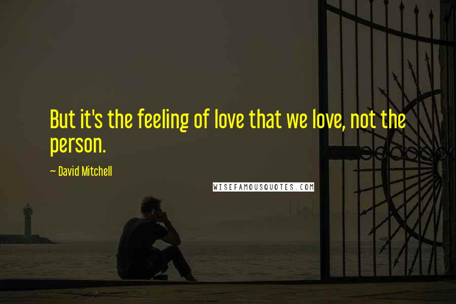 David Mitchell Quotes: But it's the feeling of love that we love, not the person.