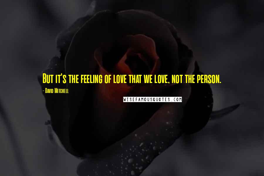 David Mitchell Quotes: But it's the feeling of love that we love, not the person.