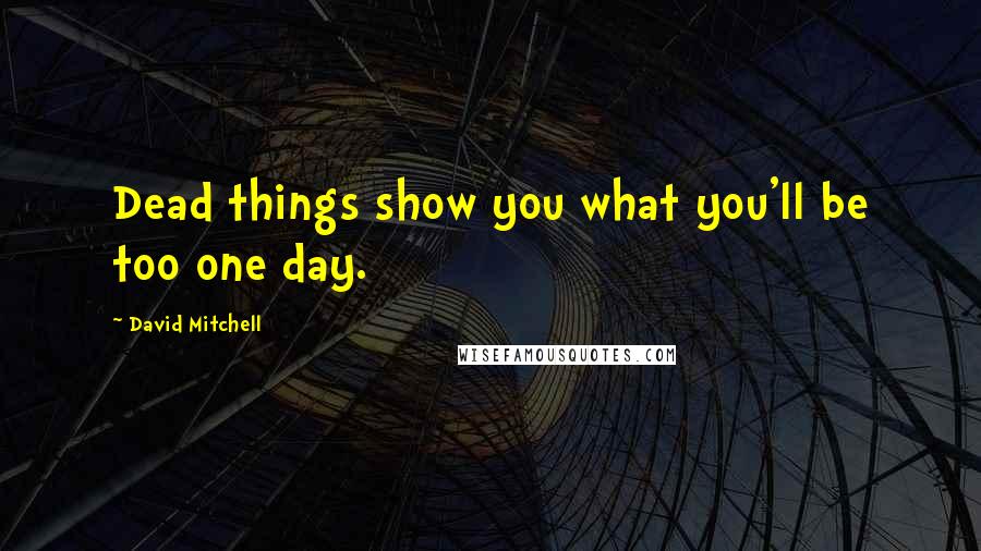 David Mitchell Quotes: Dead things show you what you'll be too one day.