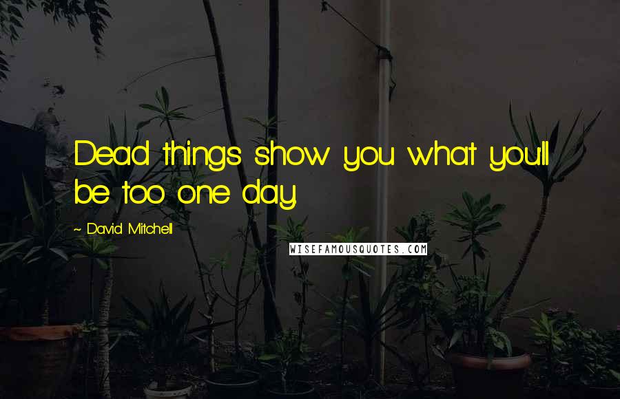 David Mitchell Quotes: Dead things show you what you'll be too one day.