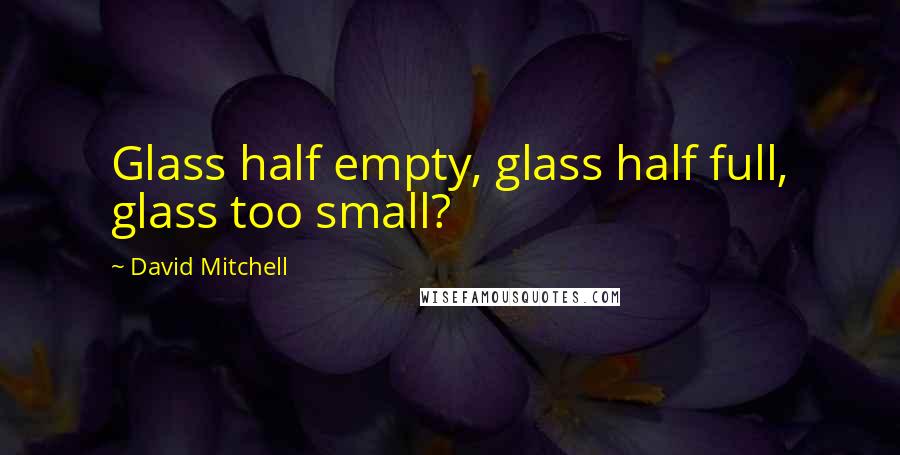David Mitchell Quotes: Glass half empty, glass half full, glass too small?