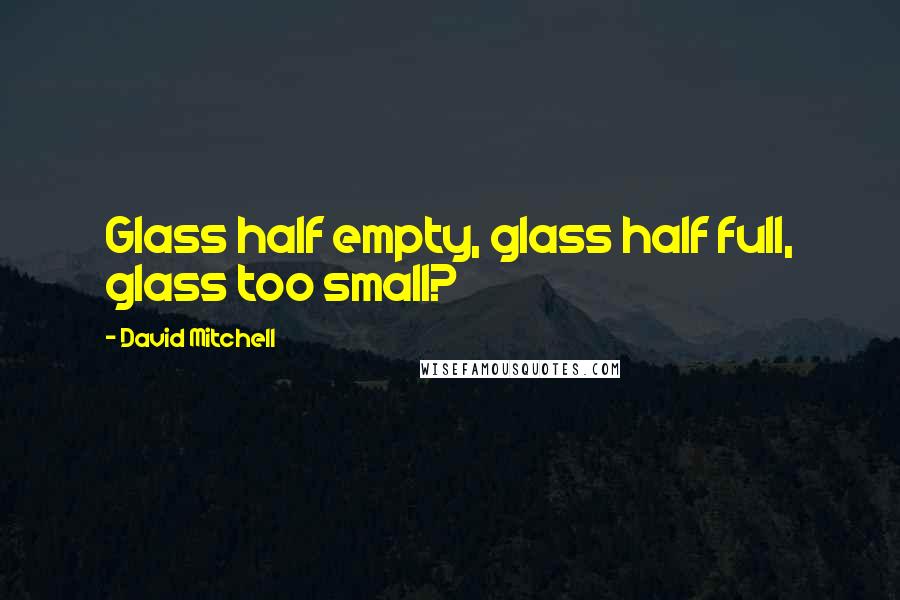 David Mitchell Quotes: Glass half empty, glass half full, glass too small?
