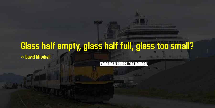 David Mitchell Quotes: Glass half empty, glass half full, glass too small?