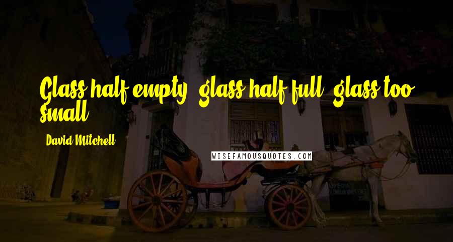 David Mitchell Quotes: Glass half empty, glass half full, glass too small?