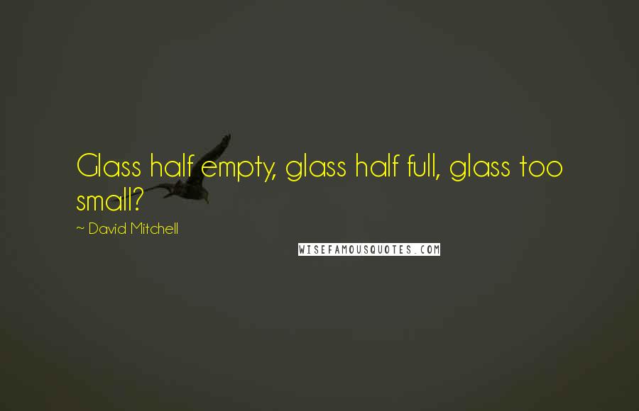 David Mitchell Quotes: Glass half empty, glass half full, glass too small?