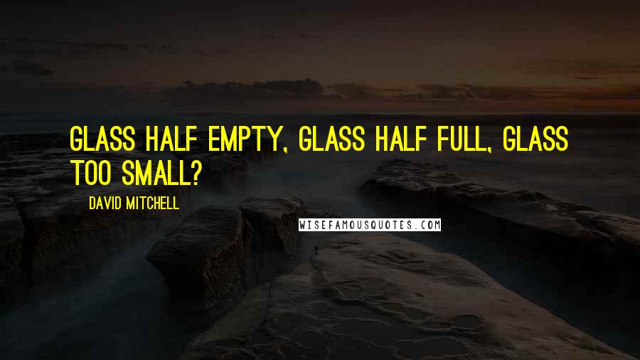 David Mitchell Quotes: Glass half empty, glass half full, glass too small?