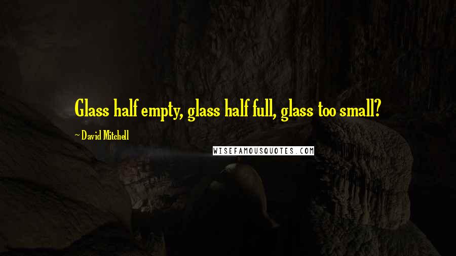 David Mitchell Quotes: Glass half empty, glass half full, glass too small?