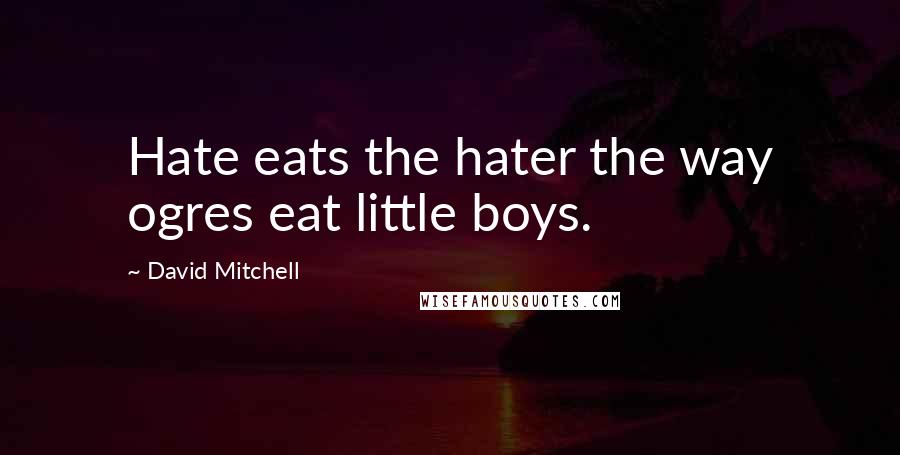 David Mitchell Quotes: Hate eats the hater the way ogres eat little boys.