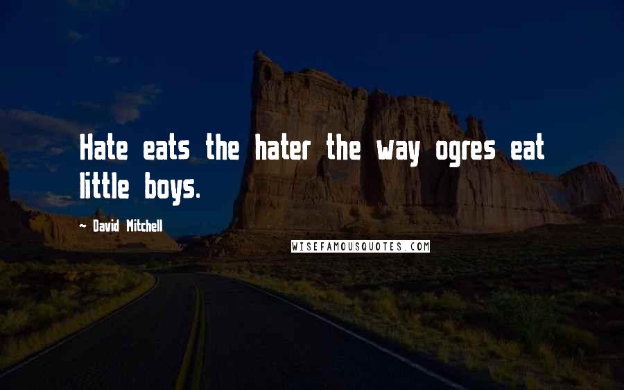 David Mitchell Quotes: Hate eats the hater the way ogres eat little boys.