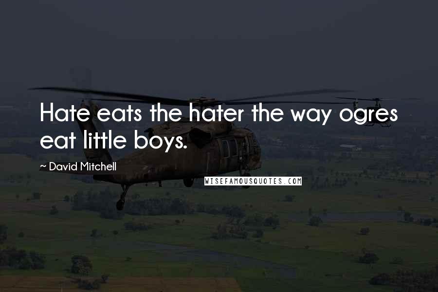 David Mitchell Quotes: Hate eats the hater the way ogres eat little boys.